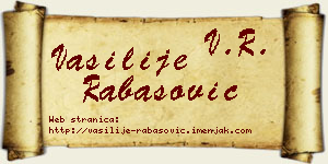 Vasilije Rabasović vizit kartica